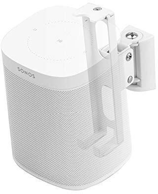 EMAQUIN Wall Mount Bracket for SONOS ONE/SONOS ONE SL/SONOS Play 1 Speaker (Swivel and Tilt,Compatible with Both SONOS ONE/ONE SL/SONOS Play 1,White Single pc)
