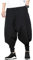 Seidarise Herren Haremhose Hip-Hop Jogger Baggy Weites Bein Legere Harem Leinen, japanisches Yoga - Schwarz - Groß