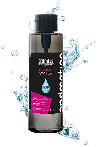 andmetics Mizellen Reinigungswasser 500 ml | 120 Anwendungen | als MakeUp Entferner, Gesichtsreiniger einsetzbar| Vorbereitung vor dem Enthaaren | einfacher Pumpmechanismus | für alle Hauttypen