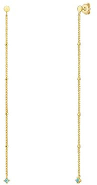 Glanzstücke München Damen Ohrhänger 925/- Sterling Silber gelbvergoldet 18 Karat Opal (synth.) Silberohrhänger