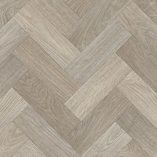 VINYL FLOORING UK Brown Non Slip Wood Effect Vinyl Flooring Roll For LivingRoom, DiningRoom, 2.0mm Thick Cushion Backed Vinyl Flooring Roll, Waterproof Lino Flooring-4m(13'1) X 5m(16'5)-20m²