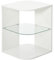 HOMCOM Mesita Auxiliar de Salón Moderna Mesilla de Noche con 3 Estantes Tablero de Cristal Mesita de Café para Sala de Estar Dormitorio 40x40x56 cm Blanco