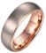 Gualiy Wolframcarbid Ringe Herren, Wolfram Roségold Matt Eheringe für Männer, Roségold, Größe 67 (21.3)