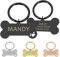 CAMAL Placas para Perros Grabadas Acero Inoxidable, Placas Identificativas Perros Personalizables para Collar Perro Gato Mascota, Chapa Perro Grabada, Forma de Hueso (Negro, Grande)