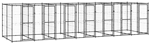 vidaXL Outdoor Hundezwinger Stahl 16,94m² Hundekäfig Hundehütte Hundehaus