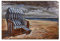 Dynamic24 3D Metallbild Strandkorb Metall Wandbild Retro Vintage Bild Bar Küche Wohnzimmer