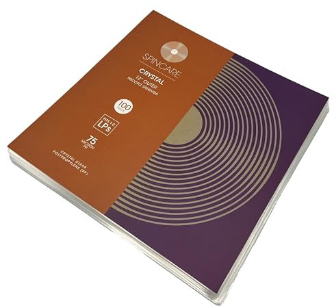 100x Trasparente 33 Giri Buste Per Vinile STANDARD | CRYSTAL Esterne Plastica Custodie Per Singoli e Doppi LPs | Protettive Polipropilene Vinile Copertine