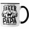 Trendation - Jäger und Papa Geschenk Tasse Vatertag Geschenkidee für Jäger Männer Spruch (Schwarz)