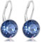 NOBEL SCHMUCK Silber Ohrringe Denim Blue Marken Kristalle 925 Sterling Silver Klappverschluß