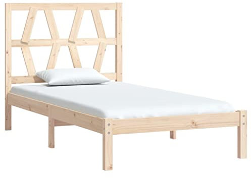vidaXL Massivholzbett Bettgestell Bett Einzelbett Holzbett Bettrahmen Lattenrost Schlafzimmermöbel Schlafzimmerbett Kiefer 90x200cm