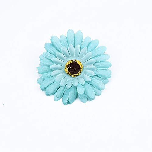 HXSCOO 100 Stücke 10 cm Künstliche Blumen for Zuhause Hochzeit DIY Geschenke Girlande Gefälschte Pflanzen Gänseblümchen Kunststoff Seide Gerbera Weihnachtsschmuck (Color : 7)