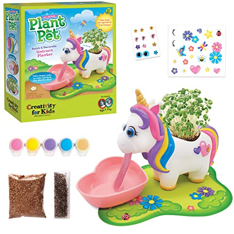 Creativity for Kids Unicorn Self-Watering Plant Pet Craft for Girls, Kids DIY Kit & Spring Crafts (Ages 6+)