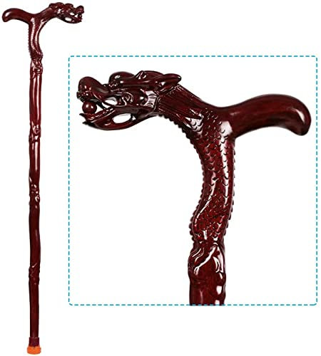 Canne en Bois Robinet bâton de Marche séquoia Vieil Homme béquilles Sculpture sur Bois Cadeaux d'anniversaire bâtons WoodenCanes pour Hommes et Femmes Made in China