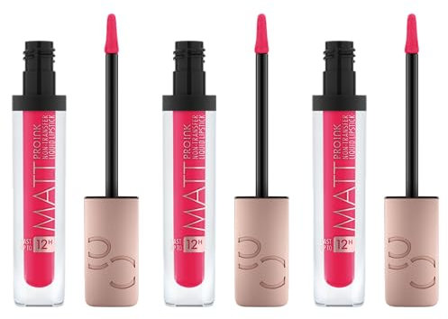Catrice Matt Pro Ink Non-Transfer Liquid Lipstick, Nr. 150, Pink, langanhaltend, mattierend, schnelltrocknend, vegan, ohne Parabene, ohne Mikroplastikpartikel, Nanopartikel frei, 3er Pack (3x5ml)