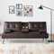 Yaheetech Klappbares Schlafsofa Couch mit Bettfunktion Bettsofa mit Großer Liegefläche von 167 cm L × 94 cm B fürs Wohnzimmer/Schlafzimmer/Heimkino/Gästezimmer braun