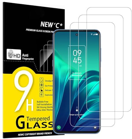 NEW'C 3 Stück für TCL 20L / TCL 20L+ / TCL 20L Plus/TCL 20 5G / TCL 20S für Panzerglas, Frei von Kratzern, 9H Härte, HD Displayschutzfolie, 0.33mm Ultra-klar, Ultrabeständig