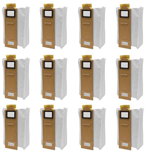 12 Stück für Roborock s7 Staubbeutel Set, für Roborock S7/T7S/ T7/S7 Maxv/T7s Plus Ultra Staubbeutel Beutel, Staubsaugerbeutel für Xiaomi Roborock, Absaugstation Zubehör