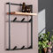 RINGO-Living Wandgarderobe mit Ablage, Kleider Garderobe Flur aus Holz & Metall, rustikale Wandregal Garderobe, Garderobe Holz & Metall, stylische Kleidergarderobe Flur, Hängeregal Industrial Style