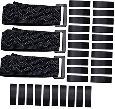 Elastischer Stiefelriemen 2 Straps, für Hohe Stiefel, Schwarz