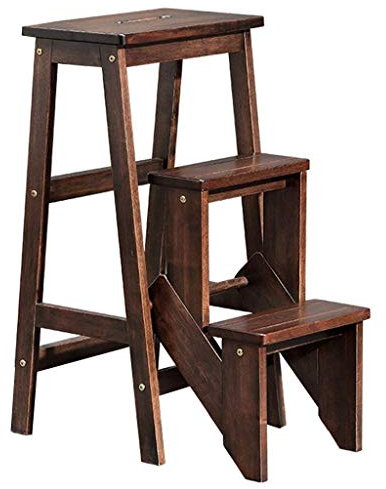 KAZUP Scaletta Sgabello 3 gradini Sgabello Scale Pieghevoli Sedie Ispessimento Legno massello Salita Scala a gradini Panca per Scarpe Portatile Gradini Pieghevoli
