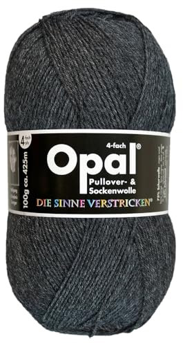 Frida's Wollhaus Opal 100 g Uni 4-fach Sockengarn Strümpfe Stricken filzfrei Wolle 35 Farben (5191 | Anthrazit melange)