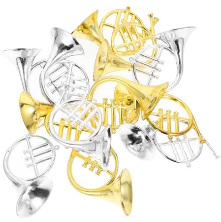 MAGICLULU 12st Mini-waldhorn-anhänger Waldhorn-Charme Mini-trompete Hängendes Waldhorndekor Waldhorn-Ornamente Für Den Weihnachtsbaum Mini-waldhorn- Plastik Spielzeug Musik