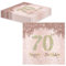 TOPWAYS 70 Geburtstagsdeko Servietten 60 Stück, Roségold Papier Party Servietten Tischdeko für 70. Geburtstag Mädchen Frau Frauen Party Happy Birthday Servietten Decorations (70)