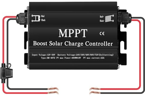 DEWIN MPPT Laderegler, Solar Laderegler MPPT Boost Solarladeregler 24V 36V 48V 60V 72V Spannungsregler Solar Regler 400W