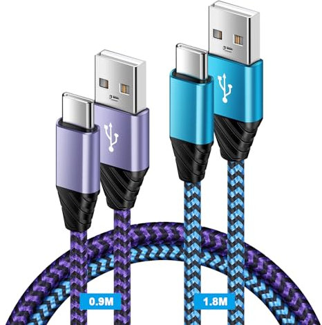 USB C Samsung Fast Charge Cable, [3FT+6FT] Type C Phone Charger Cable Fast Charging Lead for Samsung Galaxy S25+ S24 Ultra S23 S22 S21 A12 A13 A14 5G A15 A16 A17 A34 A53 A54 A55, Huawei P30 P20 Lite