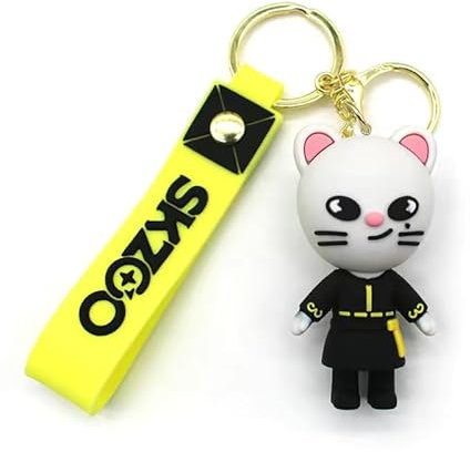 Stray Kids Skzoo Porte-clés Stray Kids 3D Cartoon Porte-clés SKZ Animal Sac à dos Pendentif Téléphone Porte-clés Kpop pour les fans (2pcs Jiniret)