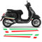 Generisch Vespa Seitenstreifen Aufkleber Tricolore mit italienischer Flagge für GTS 125 150 200 250 300 GTV Aufkleber laminiert, vstripes1