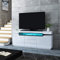 LED Sideboard Storage Cabinet, High Gloss TV Unit for Living Room, White With 2 Doors and 3 Drawers, Home Furniture 160 x 35 x 72cm