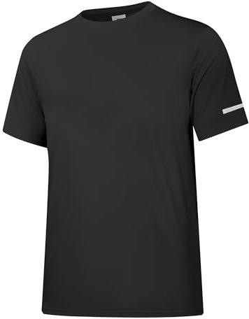 Herren Rash Guard UPF 50+ Sonnenschutzkleidung Kurzarm-T-Shirts für Männer Leichte, schnell trocknende SPF UV Swim Surfing Tees Schwarz 01-S