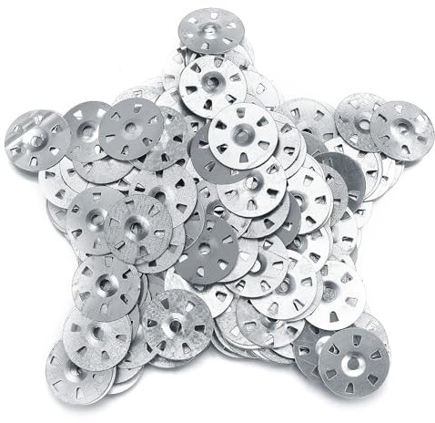 800 Pieces Easy Fix Washers, 35mm Diameter Galvanised Steel Fixing Washers for Insulation Thermoboard Backer Boards (800)