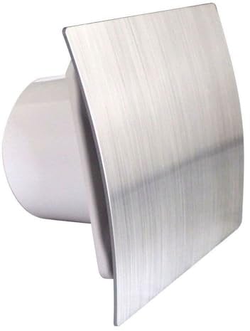 AirTech-UK Bathroom Extractor Fan Escudo Style Silver Front with Pullcord