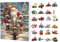 Weihnachts-Adventskalender, Weihnachts-Adventskalender, fantastischer Weihnachts-Autoschmuck 2024 | 24-Tage-Weihnachts-Countdown-Kalender aus Acryl, Auto-Flugzeug-Charme F