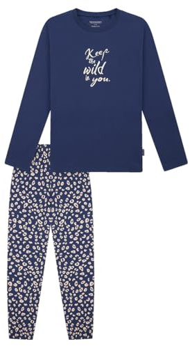 Schiesser Mädchen Schlafanzug Set Pyjama lang - 100% Organic Bio Baumwolle - Größe 140 bis 176