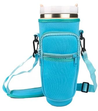 DOOCECIY Travel Cup Bag for Stanley 40 oz Tumbler, Holder Accessories, Water Bottle Pouch with Adjustable Shoulder Strap