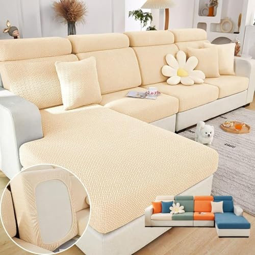 YODAOLi Sofa Hero Covers for Couch,Magic Sofa Couch Covers 2025 New Wear-Resistant Universal Sofa Cover for 3 Cushion Couch (Beige,Large Single Seat Cover)