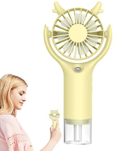 Duroecsain Mist Fan, Misting Fan,Handgehaltener Lüfter tragbar wiederaufladbar - Wimpernlüfter mit Wasserspray, 3 Levels Verstellbarer Gesichtsfächer für die Hautpflege, Männer Frauen im Innenbereich