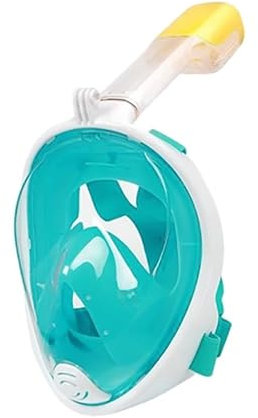NADCFN Schnorchelmaske Unterwasser Scuba Anti Fog Volle Gesicht Tauchen Maske Schnorcheln Atemwege Masken Sicher Wasserdicht Schwimmen Tauchmasken(Green XS)
