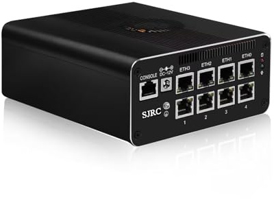 SJRC Mini PC Core i7 1185G7, Micro Firewall Appliance 8 x i226-V 2.5GbE LAN, Home/Office Hardware Support OPNsense/Win 11, Console, Triple 4K HD/DP/USB C, Barebone (No RAM/SSD/OS)