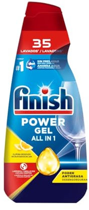 Power Gel - Detergente para lavavajillas concentrado en gel con aroma a limón, 35 usos, 700 ml, paquete de 4