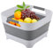 Lavabo de camping | Cubo de botella para fregadero, cesta plegable para platos de remojo, ahorra espacio con mango ergonómico para lavar platos y cocina