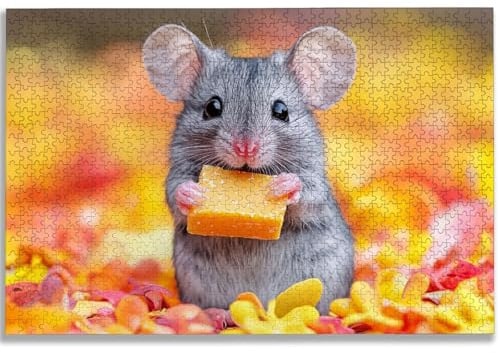 Puzzle 1500 Teile Niedlich, Puzzle 1500 Teile Erwachsene, Holzpuzzle Erwachsene mit Exquisiter Verpackungsbox, Klassische Puzzles Maus für Die Ganze Familie, Groß Puzzles für Geschenke, Dekor, -3213