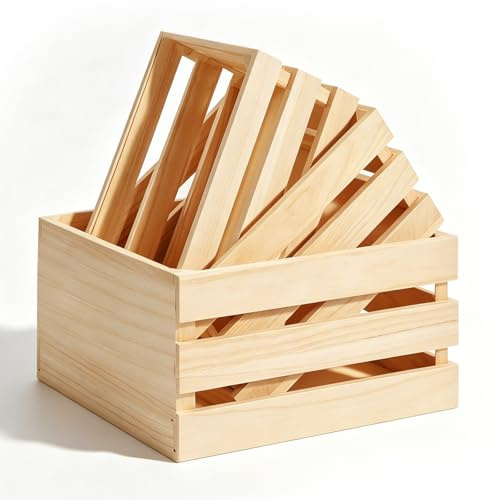 NEUSID 3 Stück Holzkiste Klein, Kiste Holz DIY Creative Wiederverwendbar Obstkiste Holz mit 3 Größen Holzkiste Ohne Deckel für Geschenkbox Werzeugkoffer Obstkisten