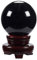 Juvale Black Obsidian Crystal Ball on Wooden Stand with Decorative Box, Small, 80mm