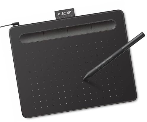 Wacom Intuos Small Graphics Drawing Tablet, Includes Training & Software; 4 Customizable ExpressKeys Compatible with Chromebook Mac Android & Windows, Black