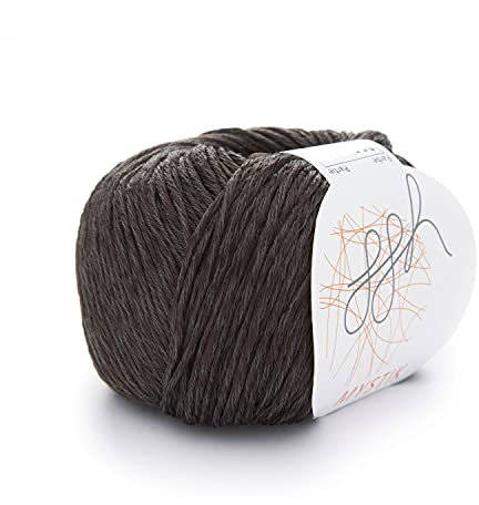 ggh Mystik - Baumwolle und Viskose Mischung mit Glanzeffekt - Wolle zum Stricken oder Häkeln - Farbe 065 - Schokolade