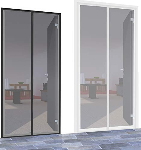 Magnet Fliegengitter Fliegennetz Tür 100x220 Türvorhang Moskitonetz anthrazit schwarz